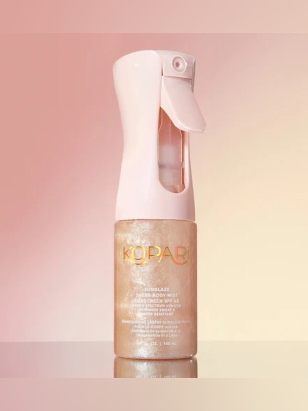 New Kopari Shimmer Sunglaze Sheer Body Mist SPF 42 — Rose Gold & Pearlescent